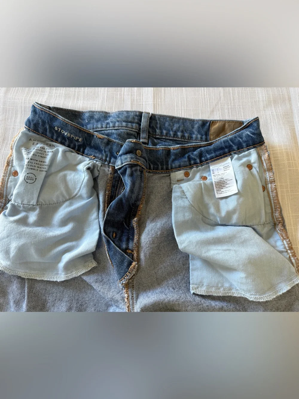 American Eagle Outfitters Blue Denim Jeans with Faded Wash